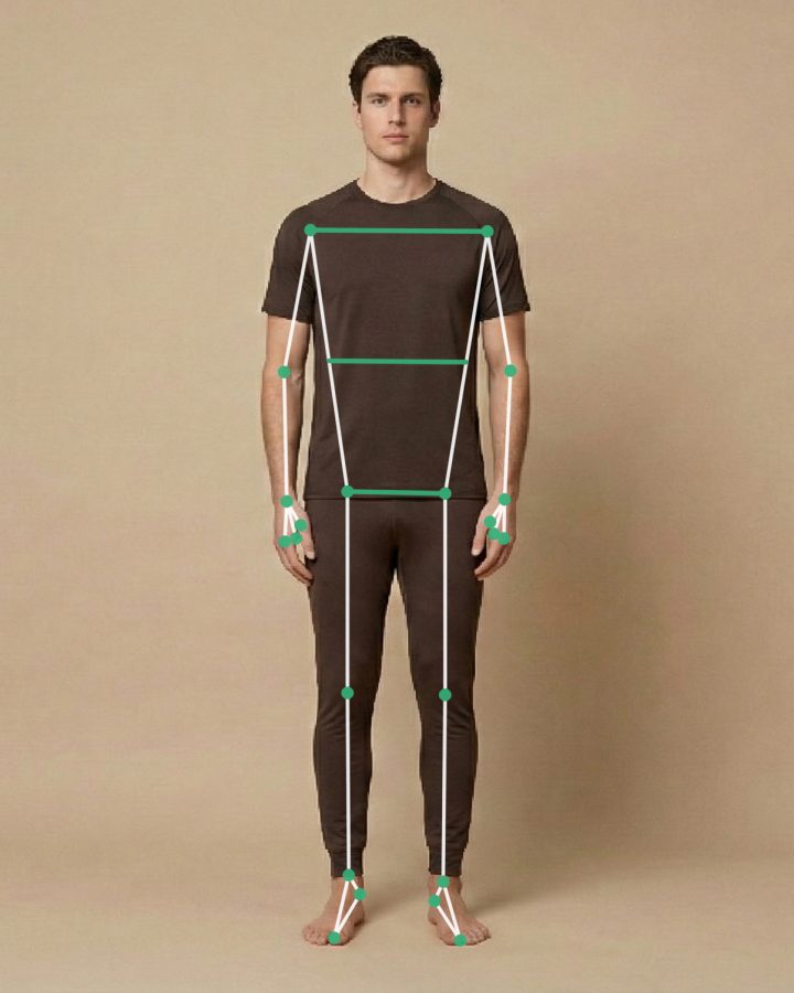 Pose detection on a slim male reference