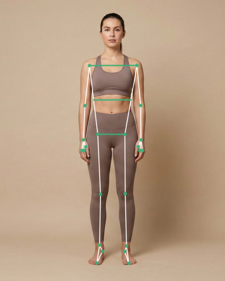 Pose detection on an athletic female reference